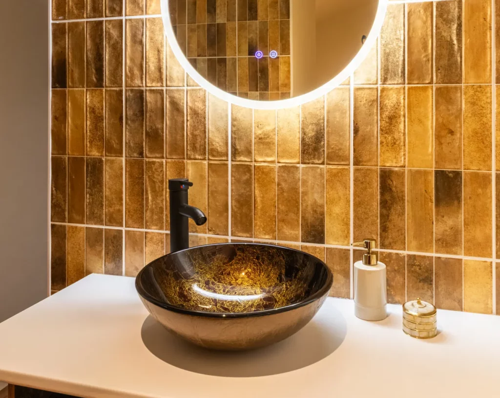 miroir rétro-éclairé et avec fonction désembuage intégrée