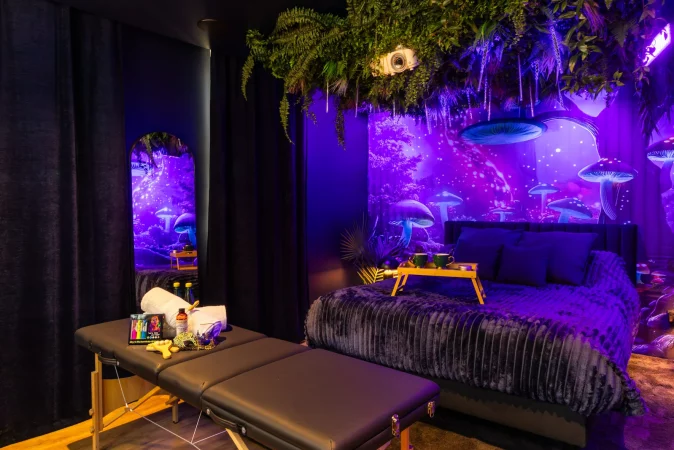 pack plaisir en option avec table de massage, huile, accessoires...